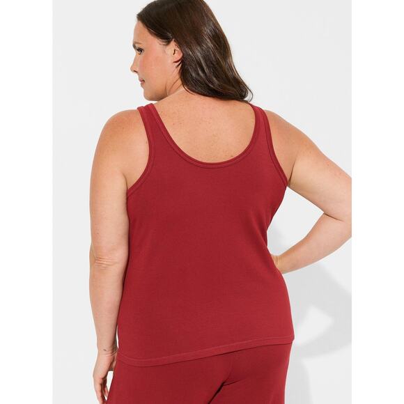 Torrid 4x 4 26  Rhubarb Dream Fleece Notch Front Sleeveless Lounge Tank - Picture 2 of 3